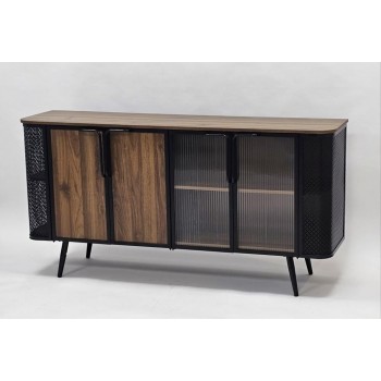  دولاب بوفيه أنيق وعصري لون بني   المقاس: 160×40×80 سم