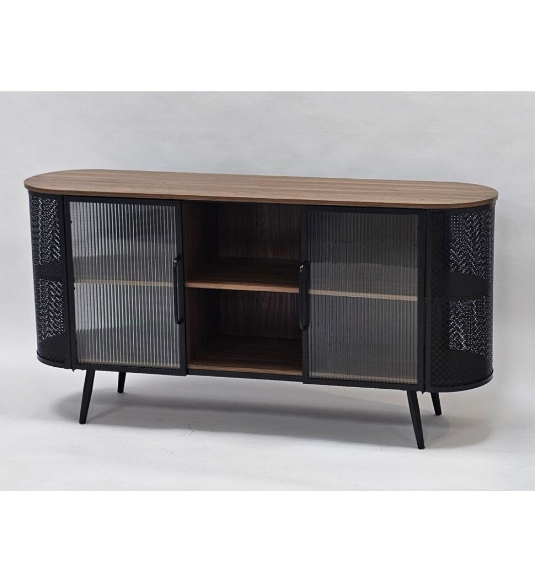  دولاب بوفيه أنيق وعصري لون بني   المقاس: 160×40×80 سم