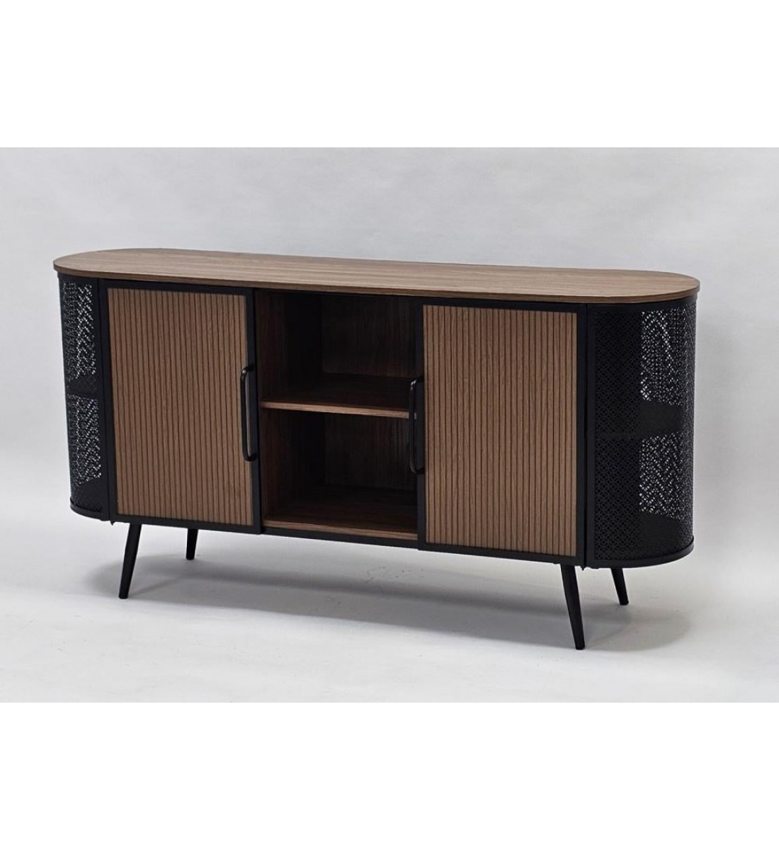 دولاب بوفيه أنيق وعصري لون بني المقاس: 160×40×80 سم دولاب بوفيه أنيق وعصري لون بني المقاس: 160×40×80 سم