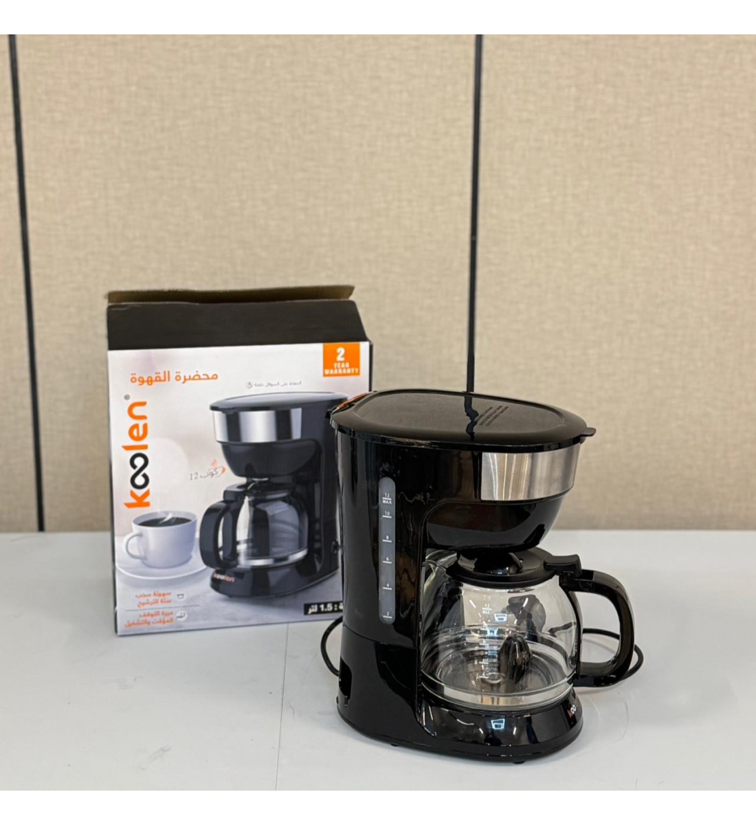 استمتع بقهوتك الطازجة كل صباح مع محضرة القهوة الأنيقة من Koolen ☕️1.5لتر