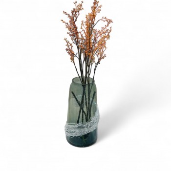 فازة زجاجية أنيقة بتصميم فريد، تجمع بين البساطة والفخامة36×12×12سم 