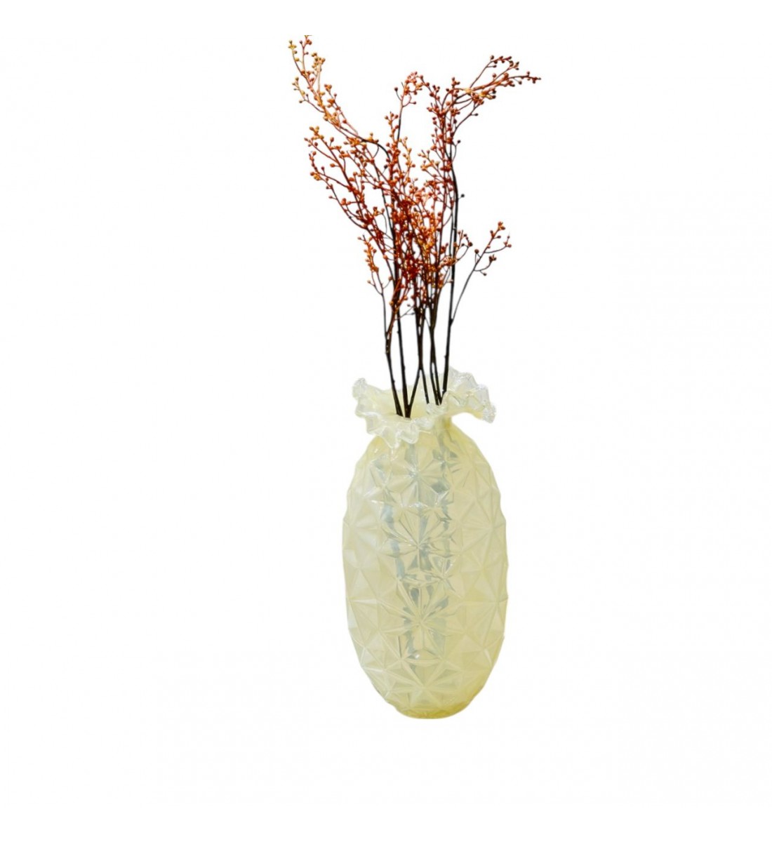 فازة زجاجية أنيقة بتصميم فريد، تجمع بين البساطة والفخامة40×17×17سم