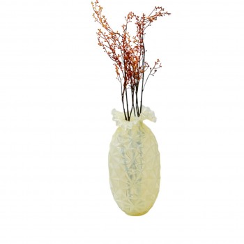 فازة زجاجية أنيقة بتصميم فريد، تجمع بين البساطة والفخامة40×17×17سم