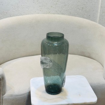 فازة زجاجية أنيقة بتصميم فريد، تجمع بين البساطة والفخامة44×11×11سم