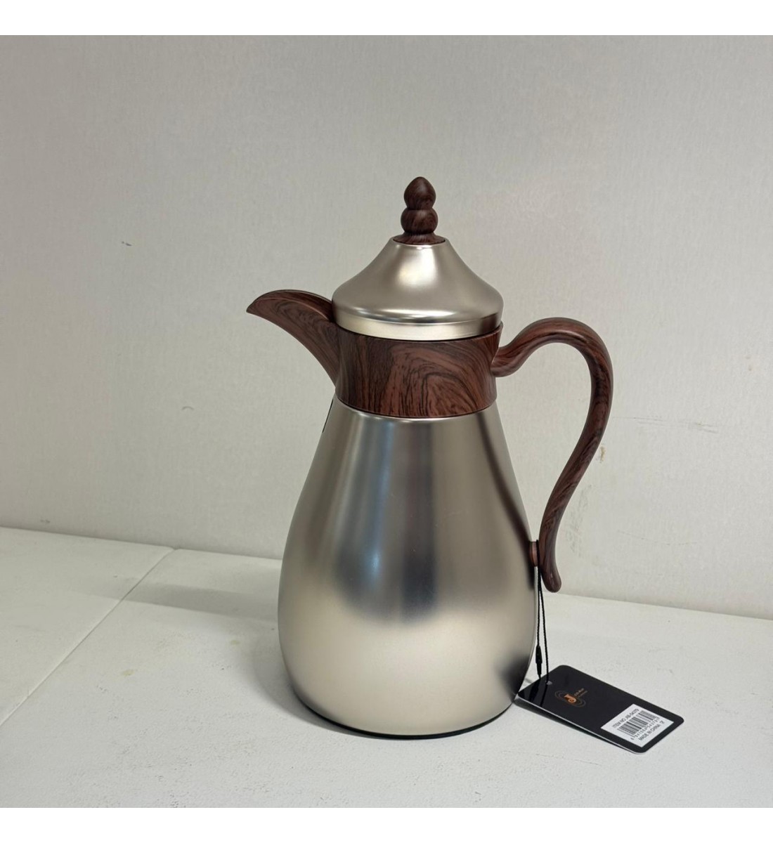 ترمس قمر استيل *فضي مطفي زجاج ممسك خشبي 700مل ترمس قمر استيل *فضي مطفي زجاج ممسك خشبي 700مل