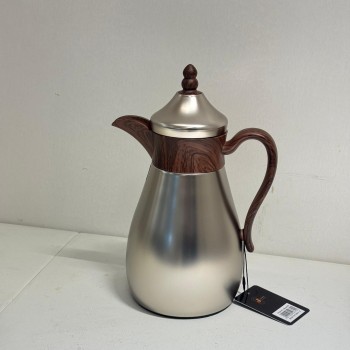 ترمس قمر استيل *فضي مطفي زجاج ممسك خشبي 700مل 