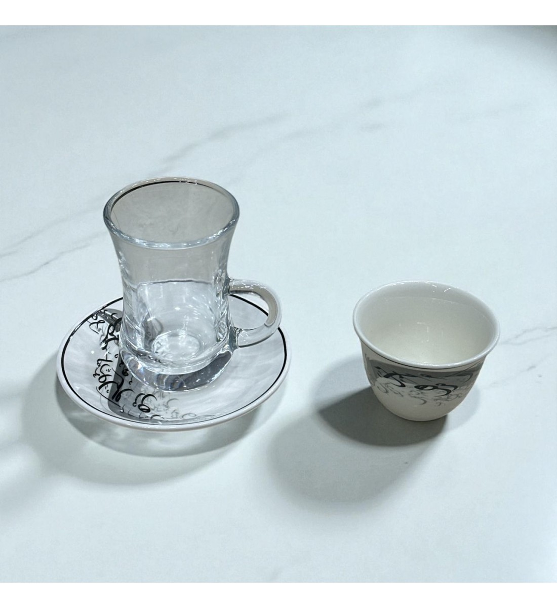 طقم كاسات وفناجين مع الصحن 36قطعه