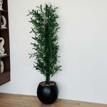 شجرة  بمركن اسود صناعية طويلة مزهرة زيتون 2متر