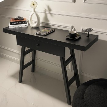 طاولة مدخل او  كونسول خشب أسود مع درج مقاس 110*35*90 سم 
