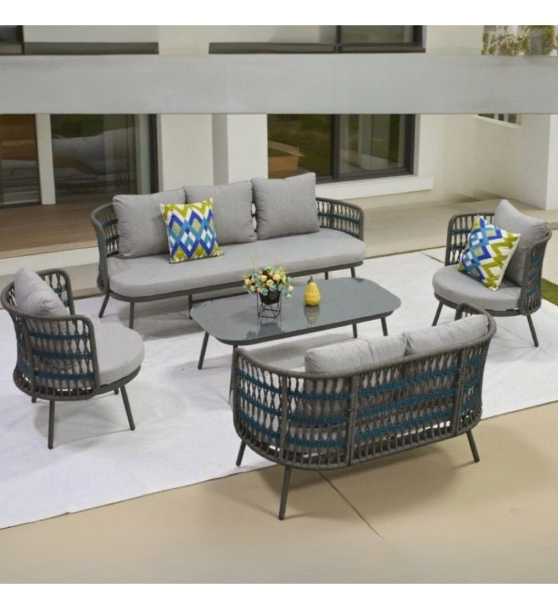 جلسة خارجية 7 أشخاص فاخرة - جوجوليا طقم أثاث حدائق مريح وعصري للاستخدام الخارجي جلسة خارجية 7 أشخاص فاخرة - جوجوليا طقم أثاث حدائق مريح وعصري للاستخدام الخارجي