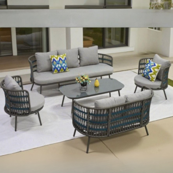 جلسة خارجية 7 أشخاص فاخرة - جوجوليا طقم أثاث حدائق مريح وعصري للاستخدام الخارجي