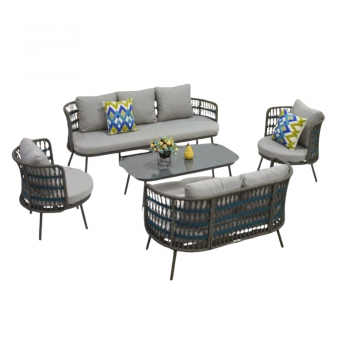 جلسة خارجية 7 أشخاص فاخرة - جوجوليا طقم أثاث حدائق مريح وعصري للاستخدام الخارجي