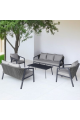 طقم جلسة خارجية 7 أشخاص لون رمادي غامق - زهيندا أثاث حدائق جلسات خارجية للمساحات الواسعة طقم جلسة خارجية 7 أشخاص لون رمادي غامق - زهيندا أثاث حدائق جلسات خارجية للمساحات الواسعة