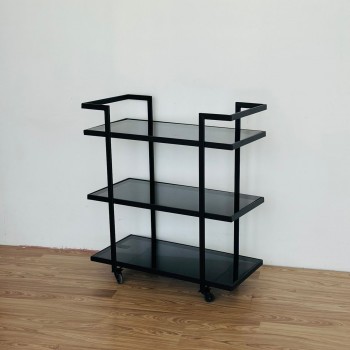 عربية تقديم  3دور زجاج وحديد لون اسود