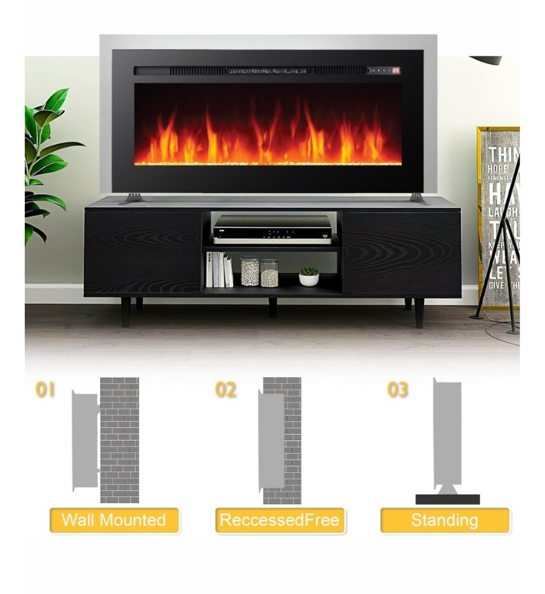 دفاية ديكور كهربائية بالريموت كنترول وتحكم بدرجة الحرارة ترموستاتي وتأثير اللهب 4 ألوان قوة 1800 واط DLC-36340 دفاية ديكور كهربائية بالريموت كنترول وتحكم بدرجة الحرارة ترموستاتي وتأثير اللهب 4 ألوان قوة 1800 واط DLC-36340