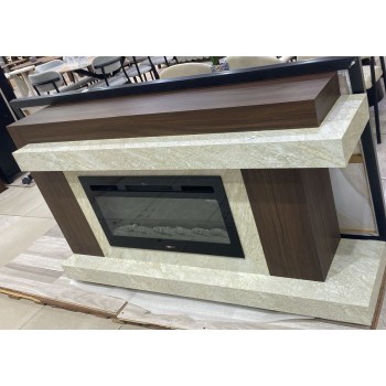 دفاية شكل مدخل كهربائية ذات تصميم انيق وحديث بديل الرحام لون  بيج علي بني مقاس 170×35×95 سم 