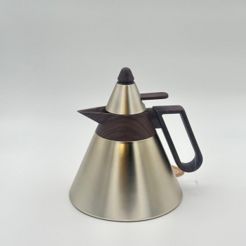 ترمس  شاي أنيق يجمع بين التصميم العصري واللمسات الخشبية الدافئة.1لتر 