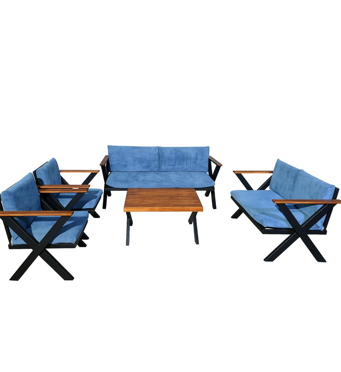 طقم جلسة خارجية كراسي حديد ،7 أشخاص +طاولة خدمة