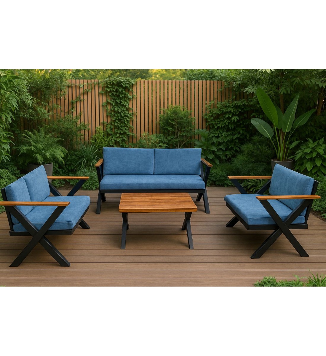 طقم جلسة خارجية كراسي حديد ،7 أشخاص +طاولة خدمة