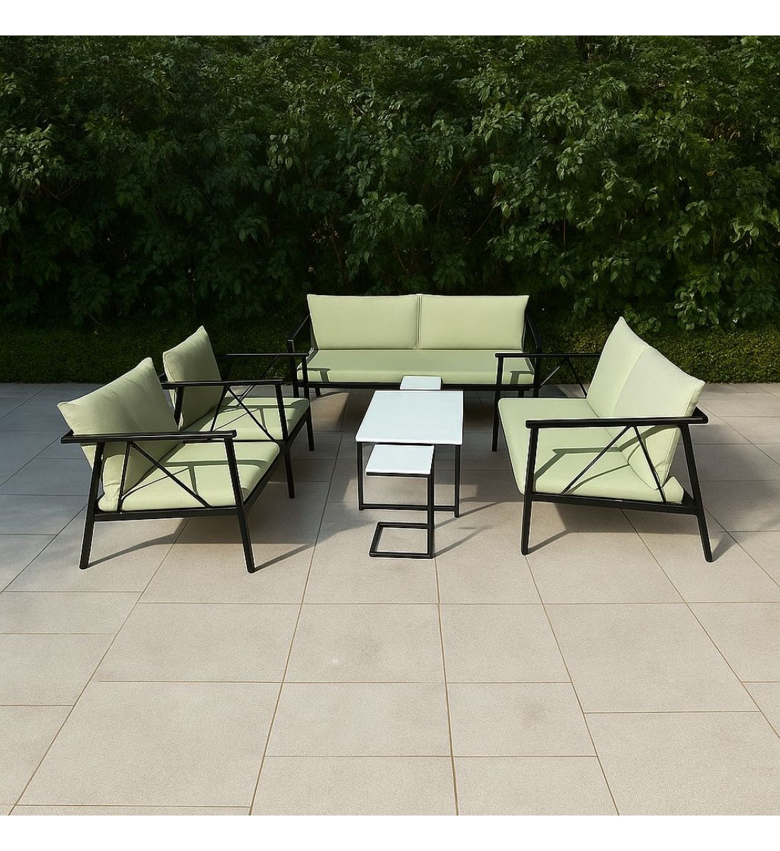 طقم جلسة خارجية كراسي حديد ،7 أشخاص +طاولة خدمة طقم جلسة خارجية كراسي حديد ،7 أشخاص +طاولة خدمة