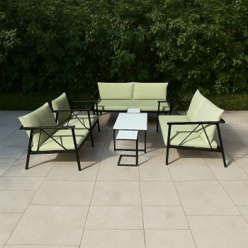 طقم جلسة خارجية كراسي حديد ،7 أشخاص +طاولة خدمة