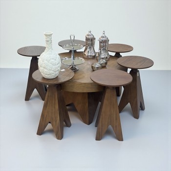 مجموعة طاولات خشبية متعددة الاستخدام بتصميم حديث وجذاب 7قطع 