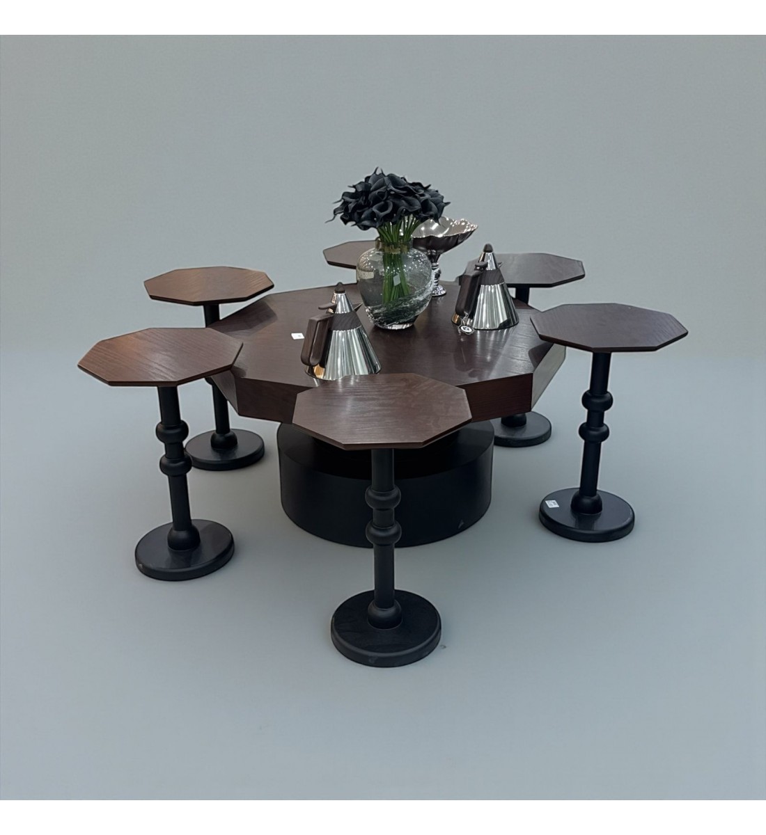 مجموعة طاولات خشبية متعددة الاستخدام بتصميم حديث وجذاب 7قطع 