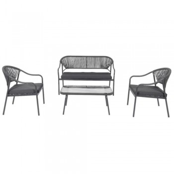 طقم جلسة خارجية كراسي حديد ،4أشخاص +طاولة خدمة