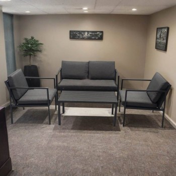 طقم جلسة خارجية كراسي حديد ،4أشخاص +طاولة خدمة