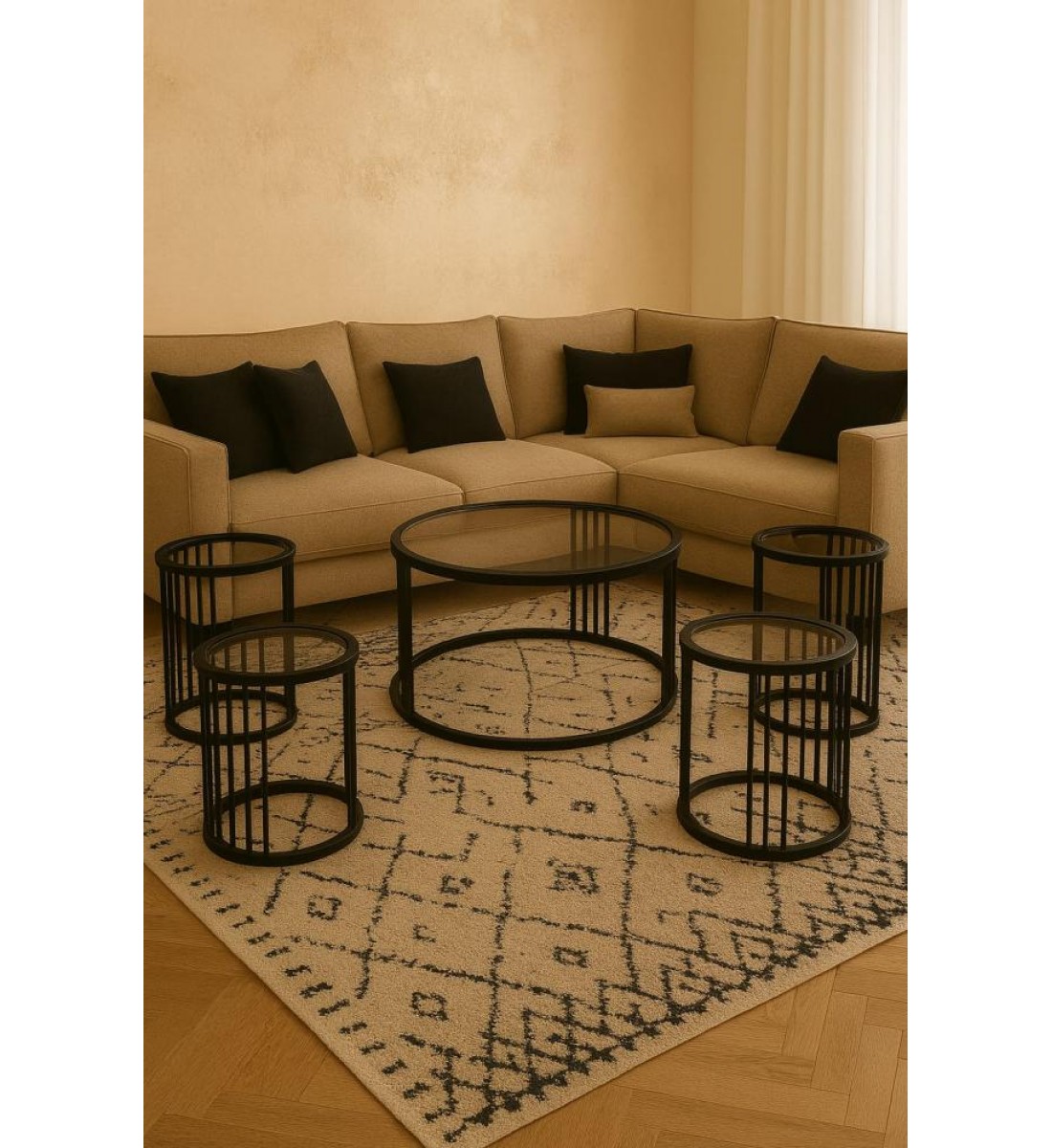 طقم طاولات قهوة وشاهي 5قطعة