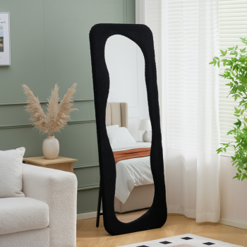 مرآة أرضية أنيقة بتصميم عصري فريد، مراية بوكلية اسود 160×60سم 
