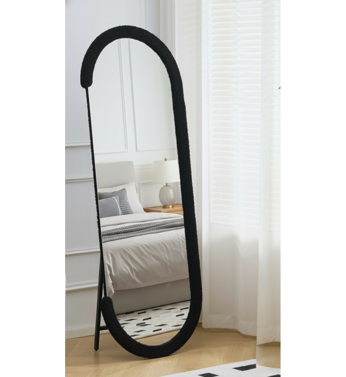 مرآة أرضية أنيقة بتصميم عصري فريد، مراية بوكلية اسود 160×60سم مرآة أرضية أنيقة بتصميم عصري فريد، مراية بوكلية اسود 160×60سم