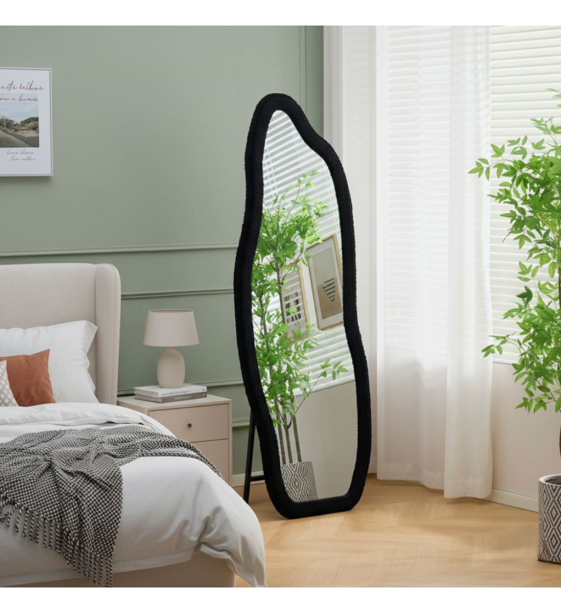 مرآة أرضية أنيقة بتصميم عصري فريد، مراية بوكلية اسود 170×70سم مرآة أرضية أنيقة بتصميم عصري فريد، مراية بوكلية اسود 170×70سم