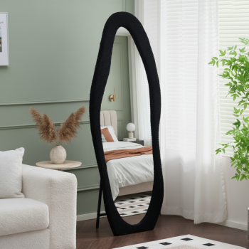 مرآة أرضية أنيقة بتصميم عصري فريد، مراية بوكلية اسود 160×60سم 