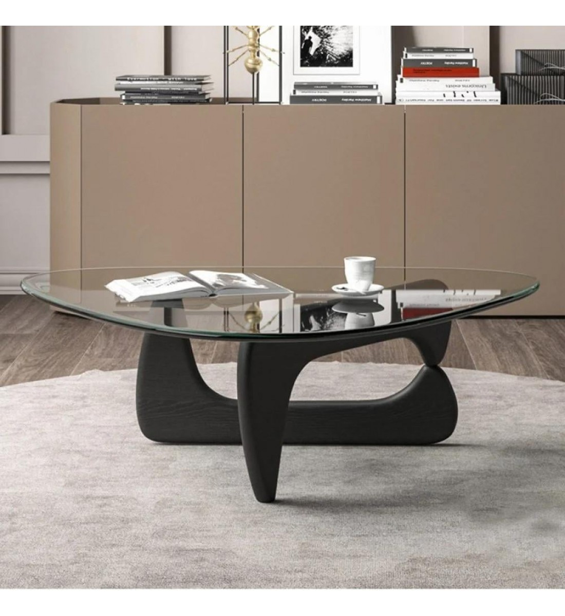 طاولة قهوة ، نيو كلاسيك، اسود زجاج