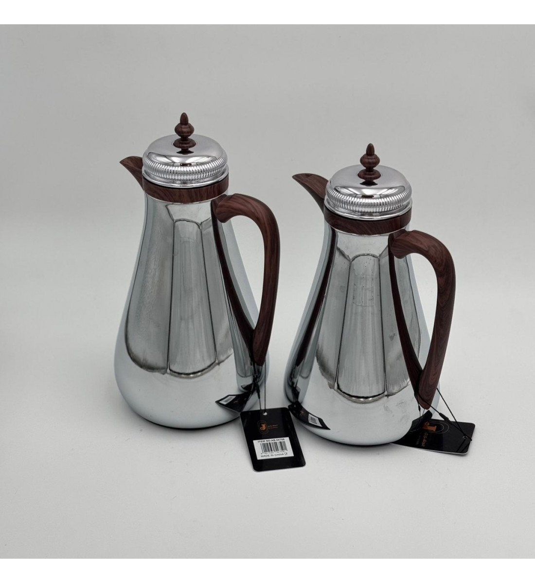 طقم ترامس شاي وقهوة  راقي استيل داخل زجاج 