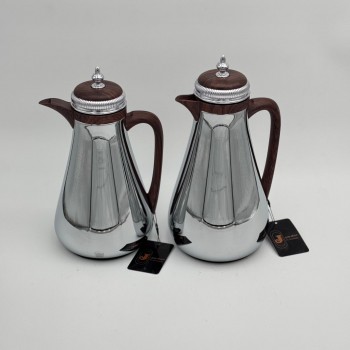 طقم ترامس شاي وقهوة  راقي استيل داخل زجاج 