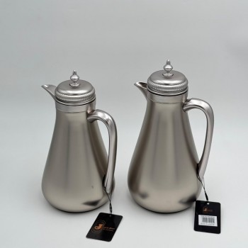 طقم ترامس شاي وقهوة  راقي استيل داخل زجاج 