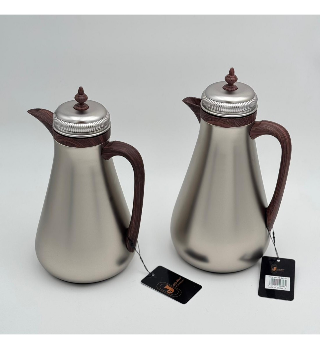 طقم ترامس شاي وقهوة  راقي استيل داخل زجاج 