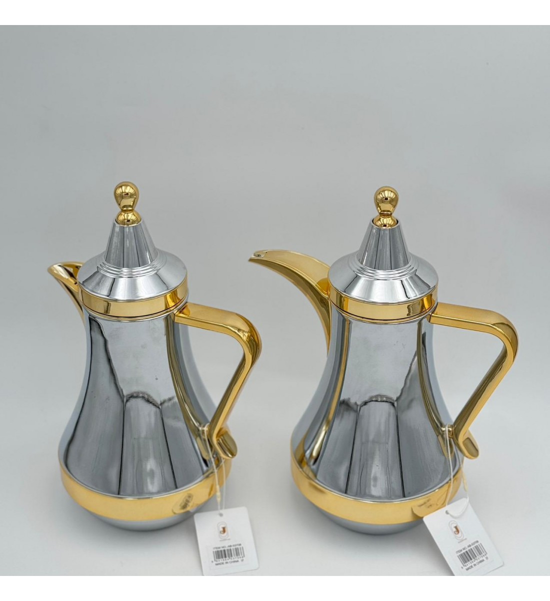 طقم ترامس شاي وقهوة  راقي استيل داخل زجاج 