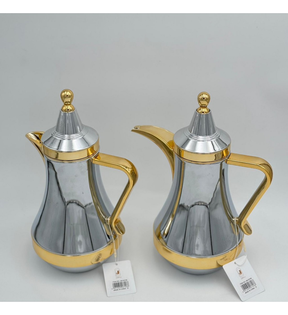 طقم ترامس شاي وقهوة  راقي استيل داخل زجاج 