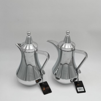 طقم ترامس شاي وقهوة  راقي استيل داخل زجاج 