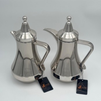 طقم ترامس شاي وقهوة  راقي استيل داخل زجاج 