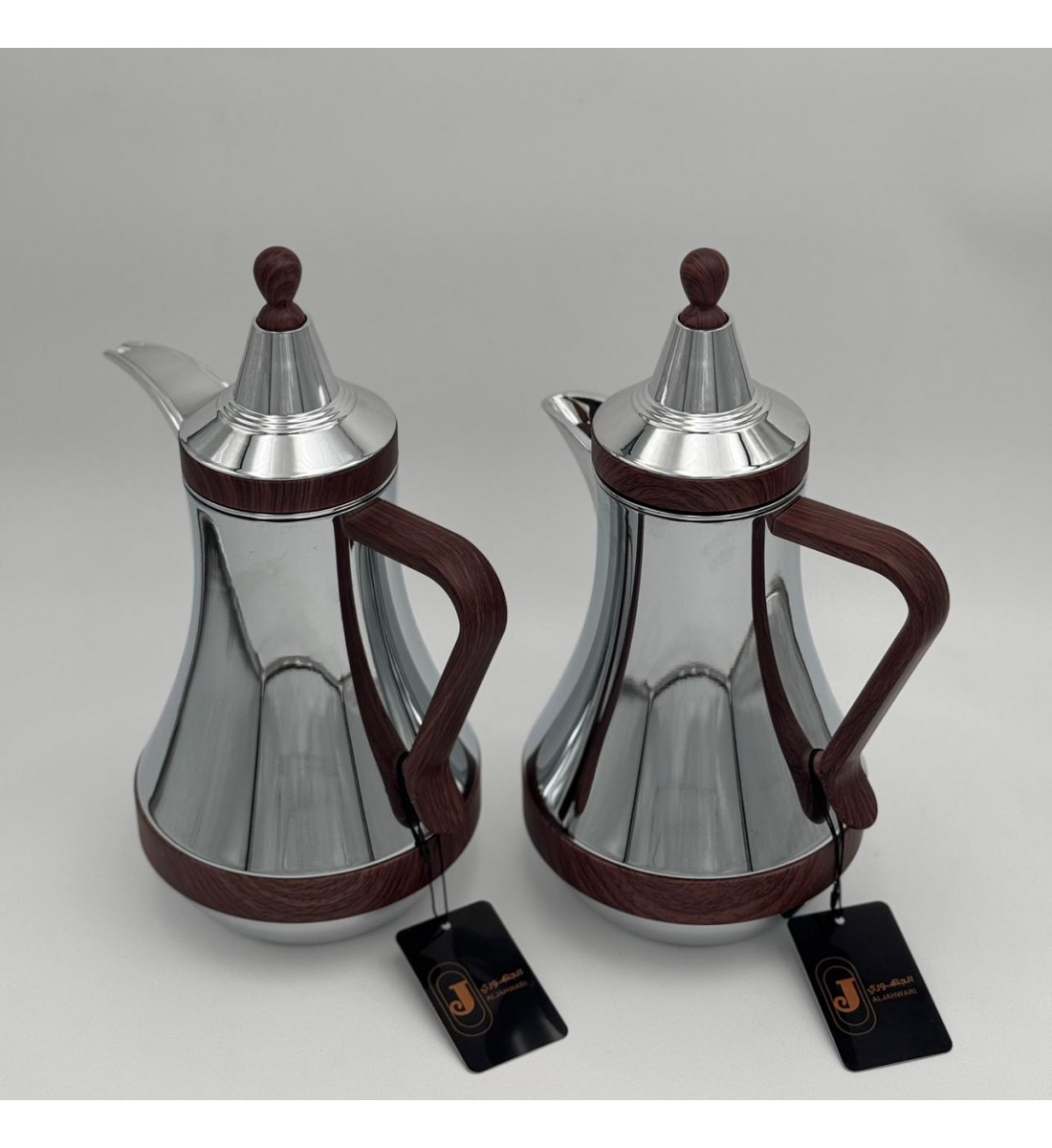 طقم ترامس شاي وقهوة  راقي استيل داخل زجاج 