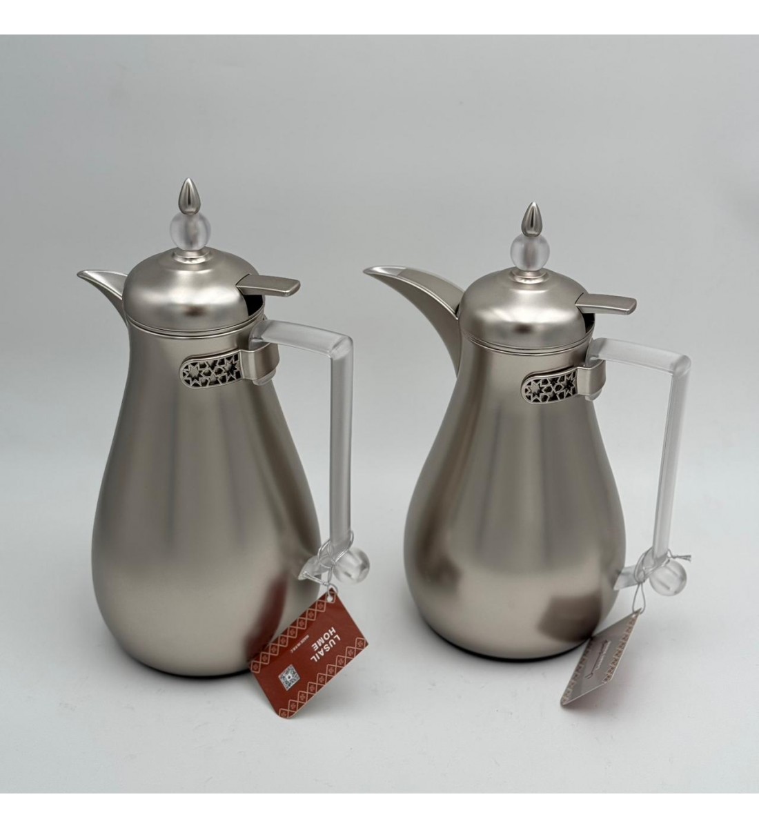 طقم ترامس شاي وقهوة  راقي استيل داخل زجاج 