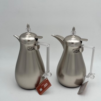 طقم ترامس شاي وقهوة  راقي استيل داخل زجاج 