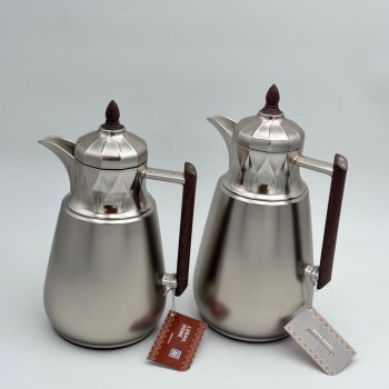 طقم ترامس شاي وقهوة  راقي استيل داخل زجاج 