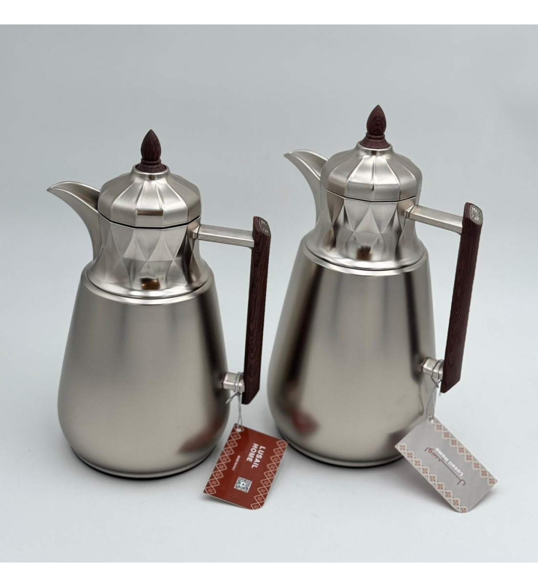 طقم ترامس شاي وقهوة  راقي استيل داخل زجاج 