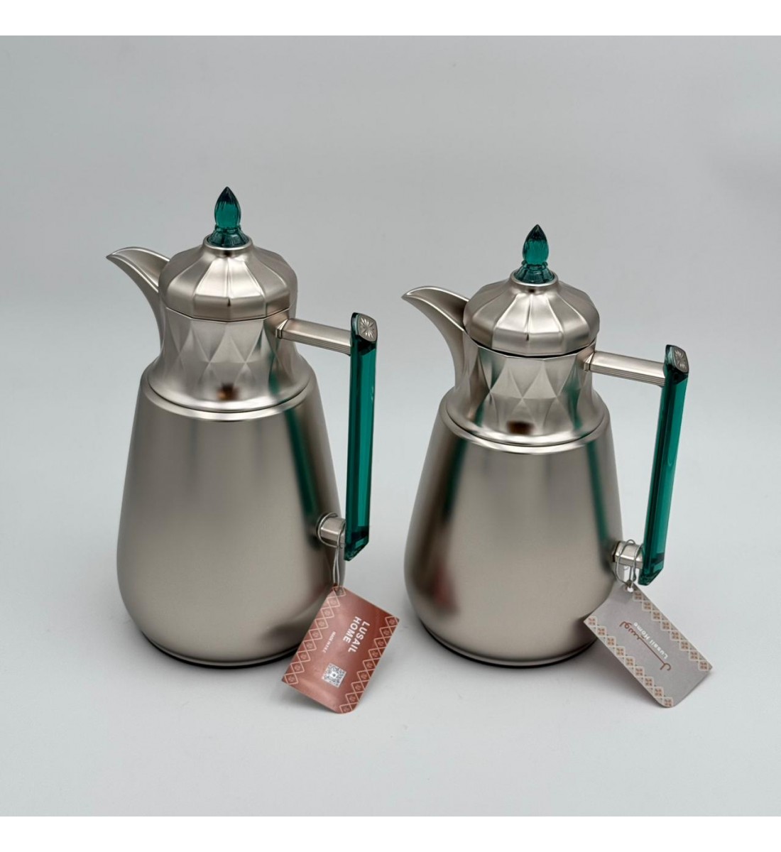 طقم ترامس شاي وقهوة  راقي استيل داخل زجاج 