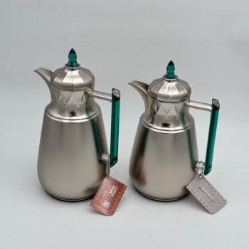 طقم ترامس شاي وقهوة  راقي استيل داخل زجاج 